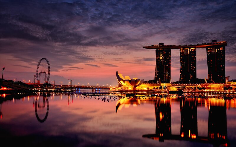 Singapore skyline at dusk