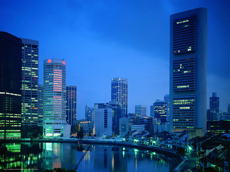 Singapore skyline at dusk