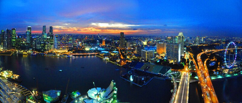 Singapore skyline at dusk