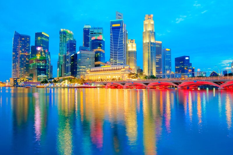 Singapore skyline at dusk