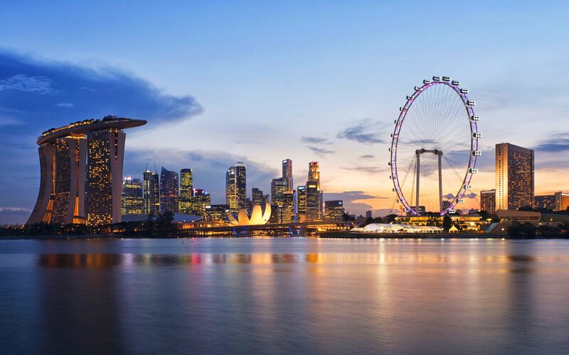 Singapore skyline at dusk