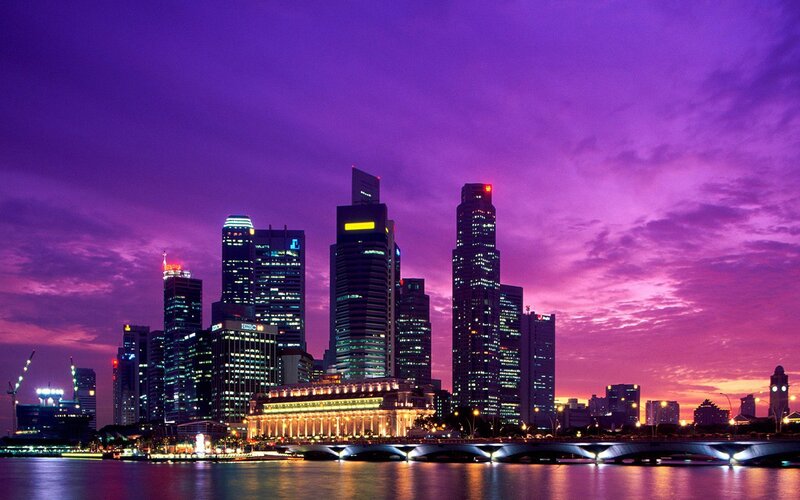 Singapore skyline at dusk