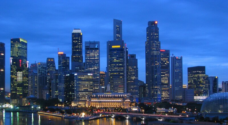 Singapore skyline at dusk