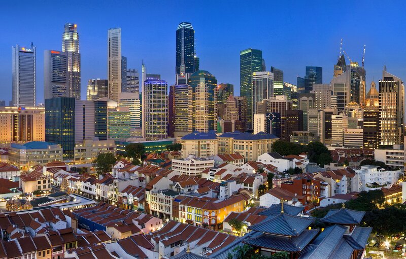 Singapore skyline at dusk