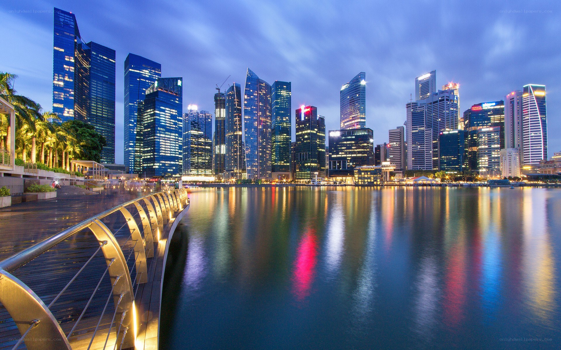 Singapore skyline at dusk