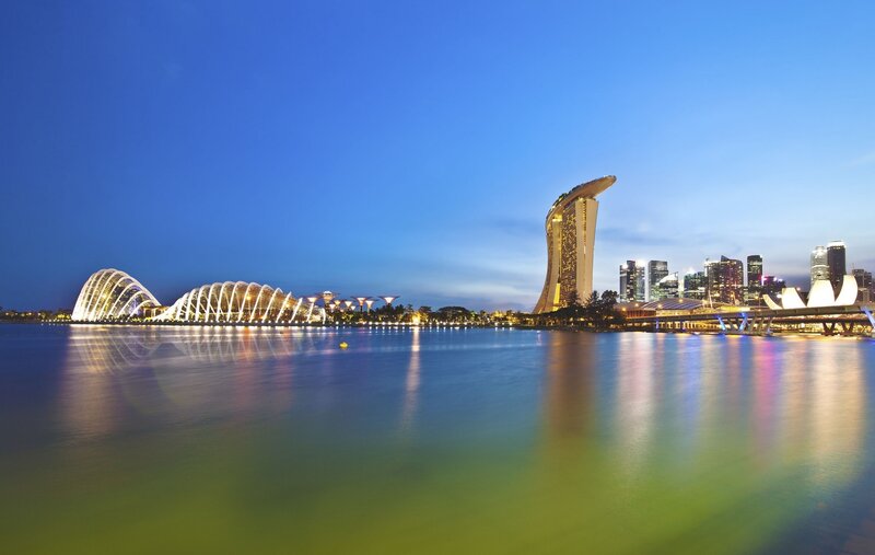 Singapore skyline at dusk