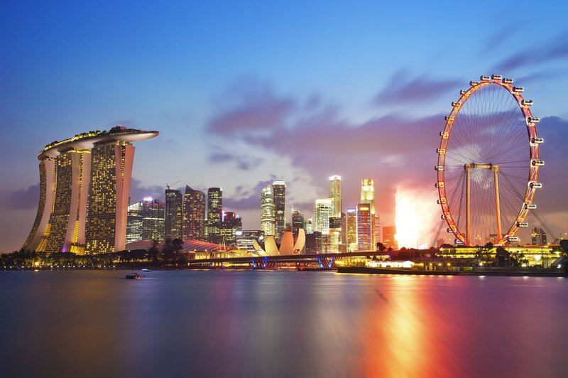 Singapore skyline at dusk