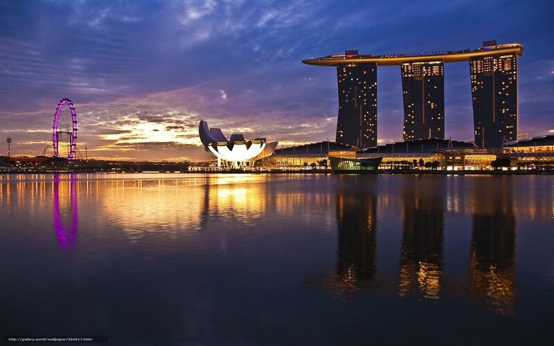 Singapore skyline at dusk