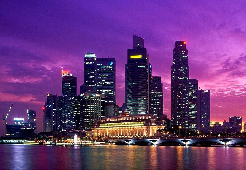 Singapore skyline at dusk