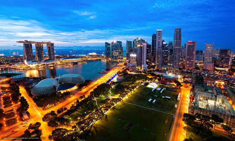 Singapore Skyline at Dusk — Blue, Dramatic, Night