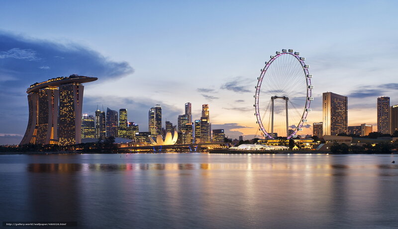 Singapore Skyline at Dusk — Blue, Serene, Sunset