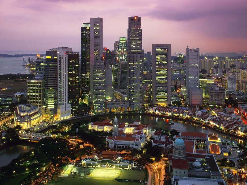 Singapore Skyline at Dusk — Dramatic