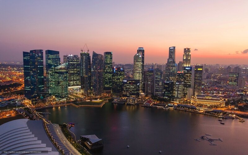 Singapore Skyline at Dusk — Purple, Serene, Sunset