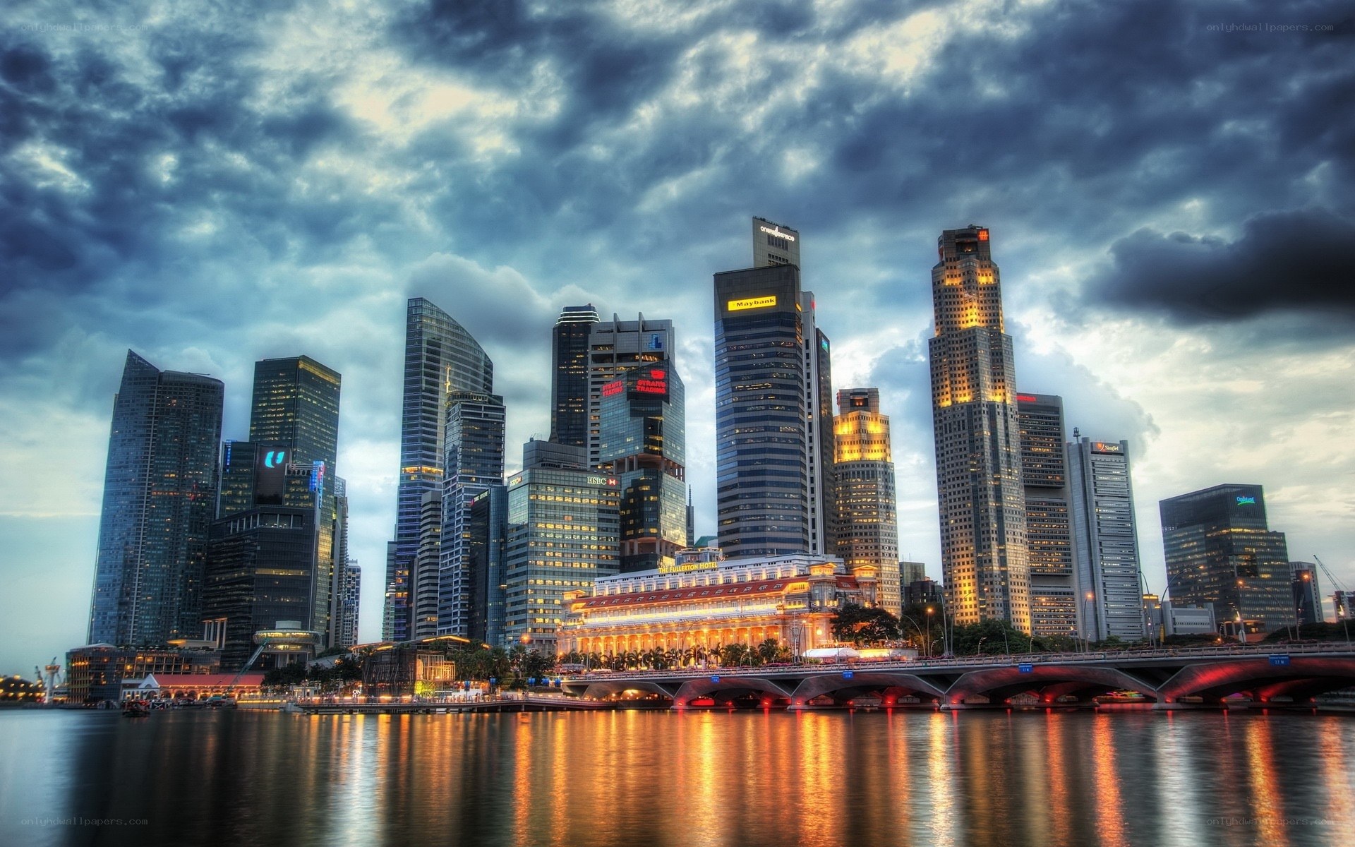 Singapore skyline at dusk
