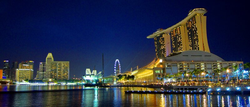 Singapore skyline at night