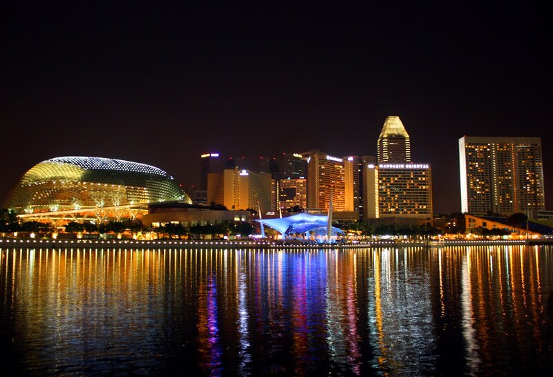 Singapore skyline at night