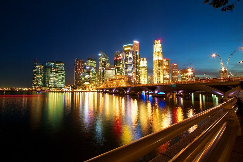 Singapore skyline at night