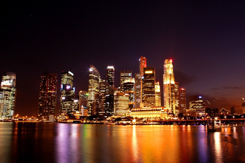 Singapore skyline at night