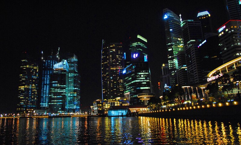 Singapore skyline at night