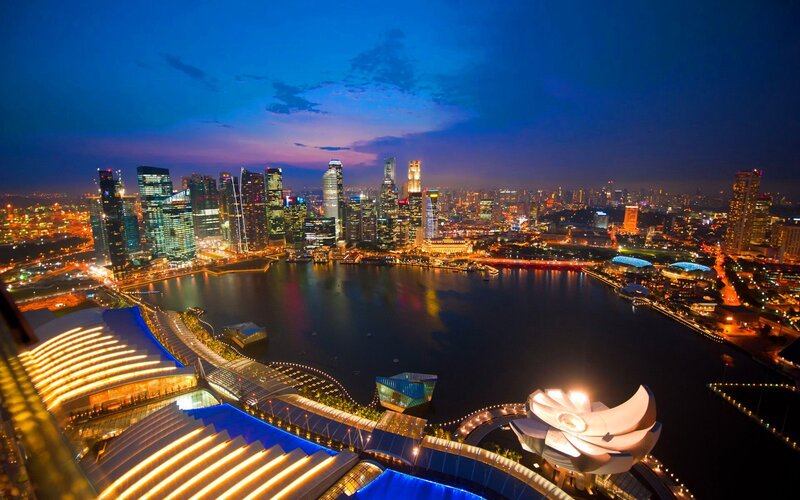 Singapore skyline at night