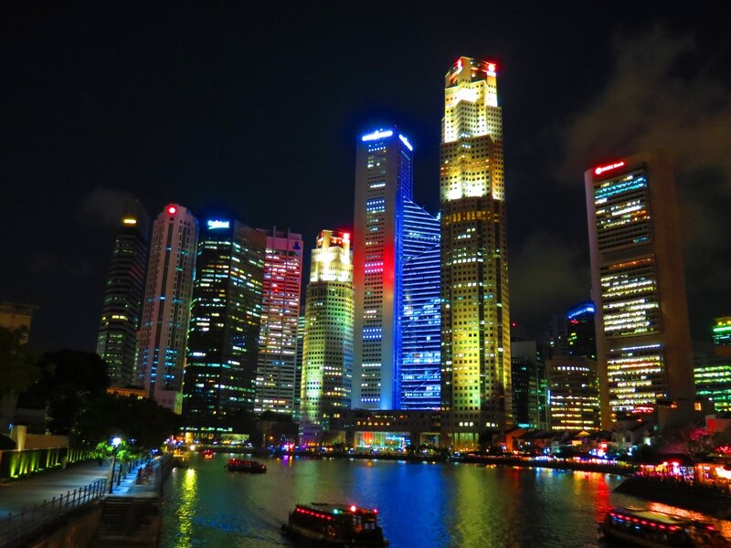 Singapore skyline at night