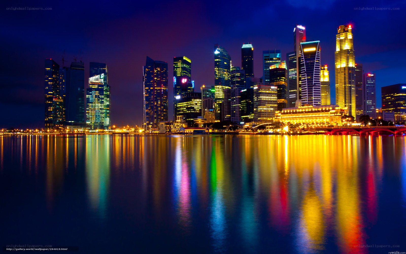 Singapore skyline at night