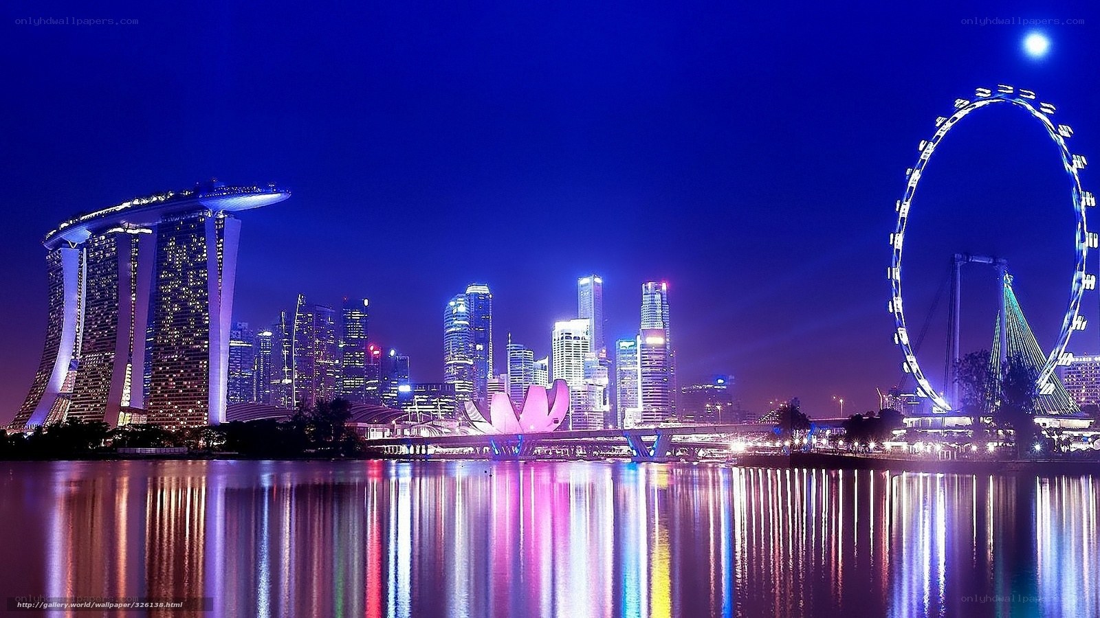 Singapore skyline at night
