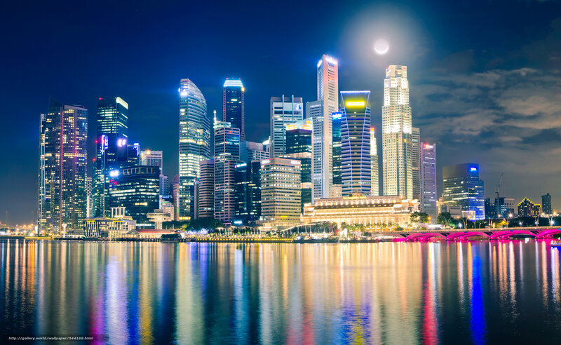Singapore skyline at night