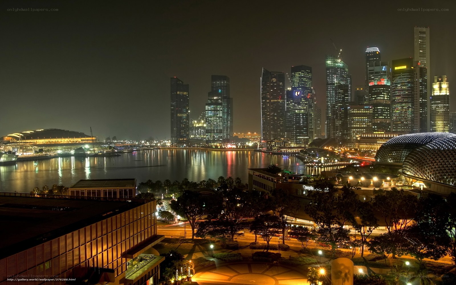 Singapore skyline at night