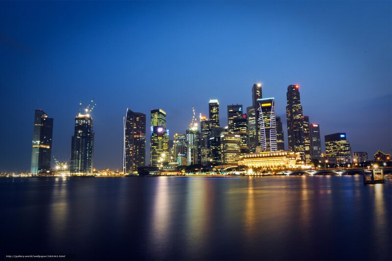 Singapore skyline at night