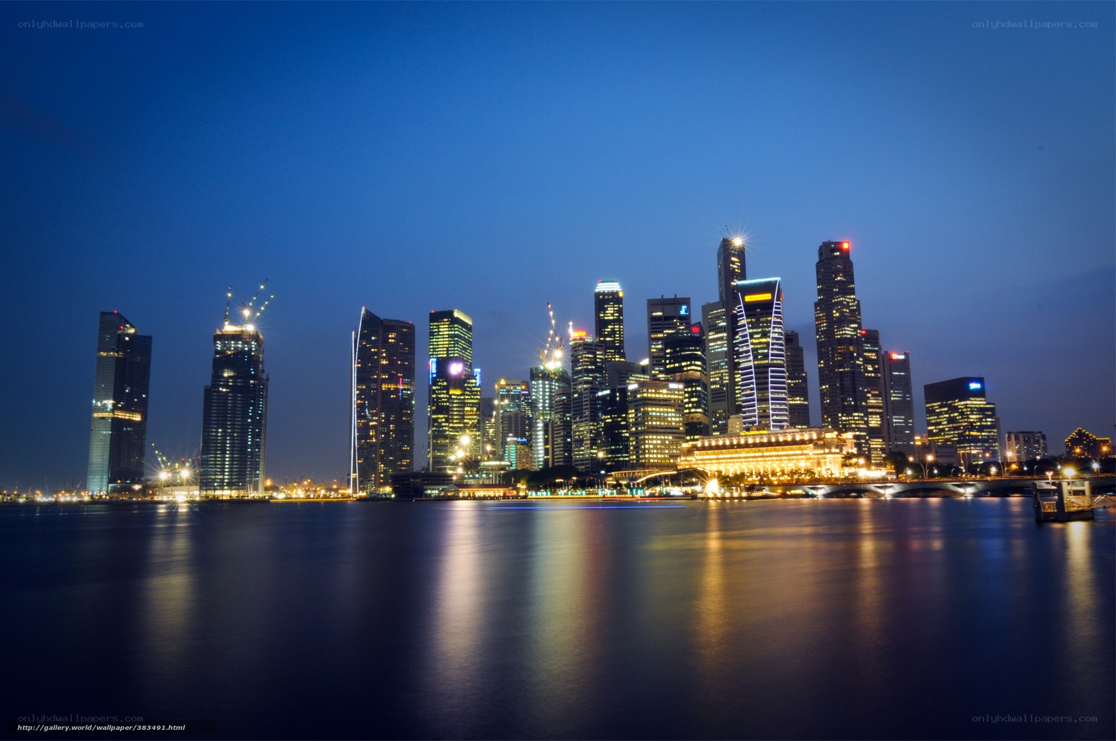 Singapore skyline at night