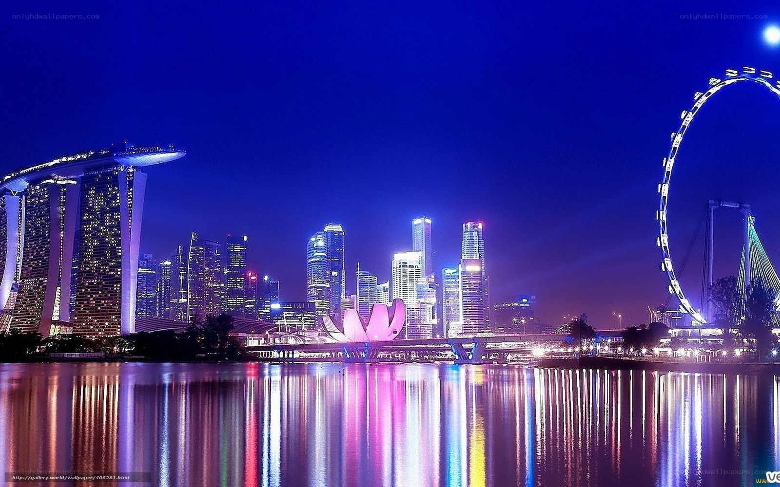 Singapore skyline at night