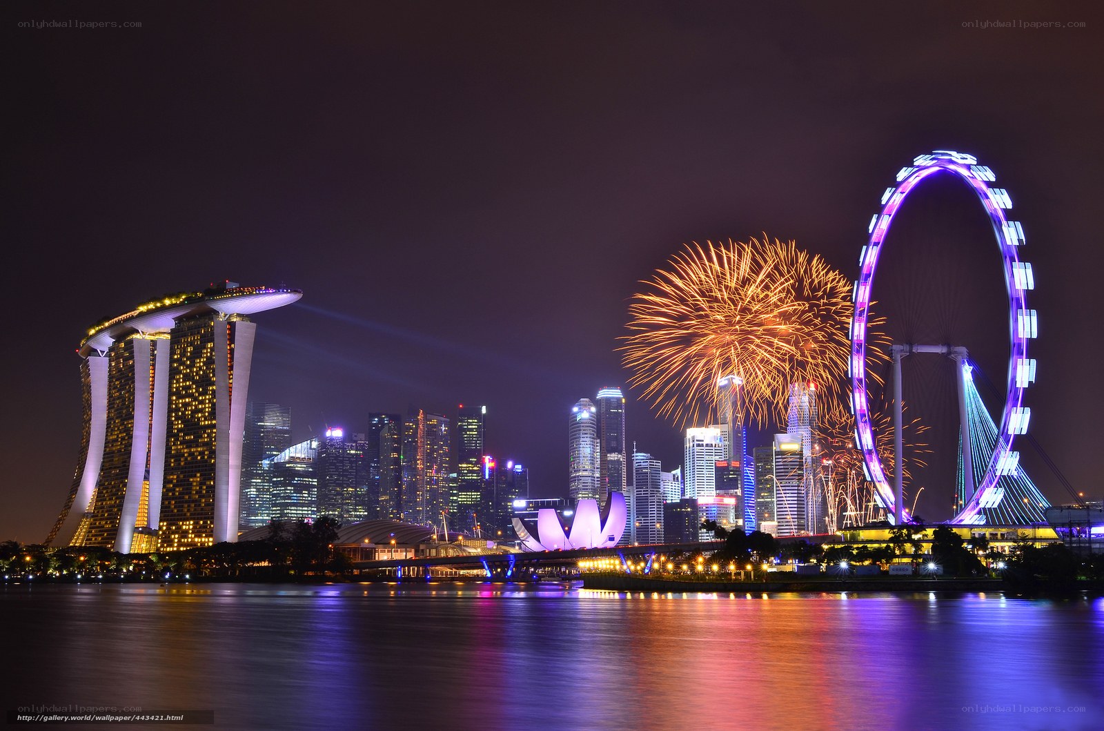 Singapore skyline at night