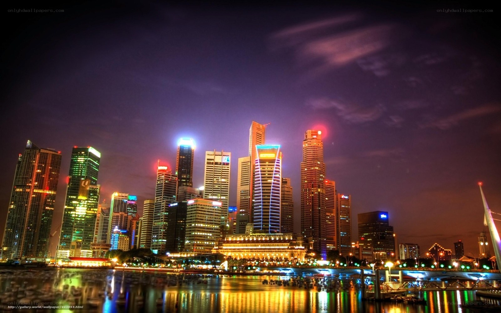 Singapore skyline at night