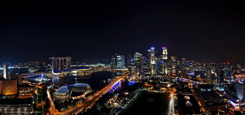 Singapore skyline at night