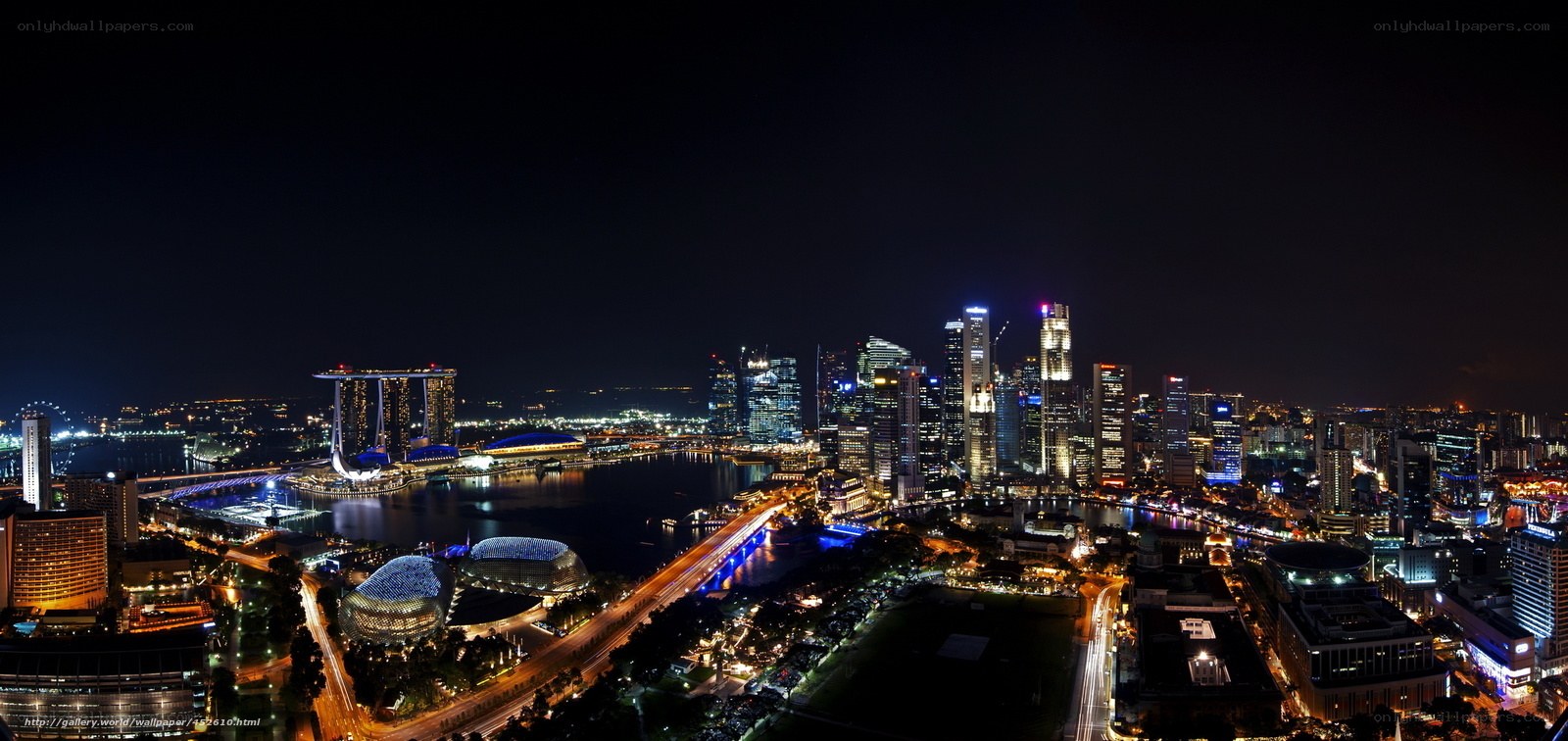 Singapore skyline at night