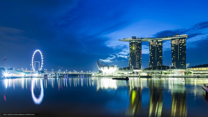 Singapore skyline at night