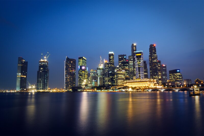 Singapore skyline at night