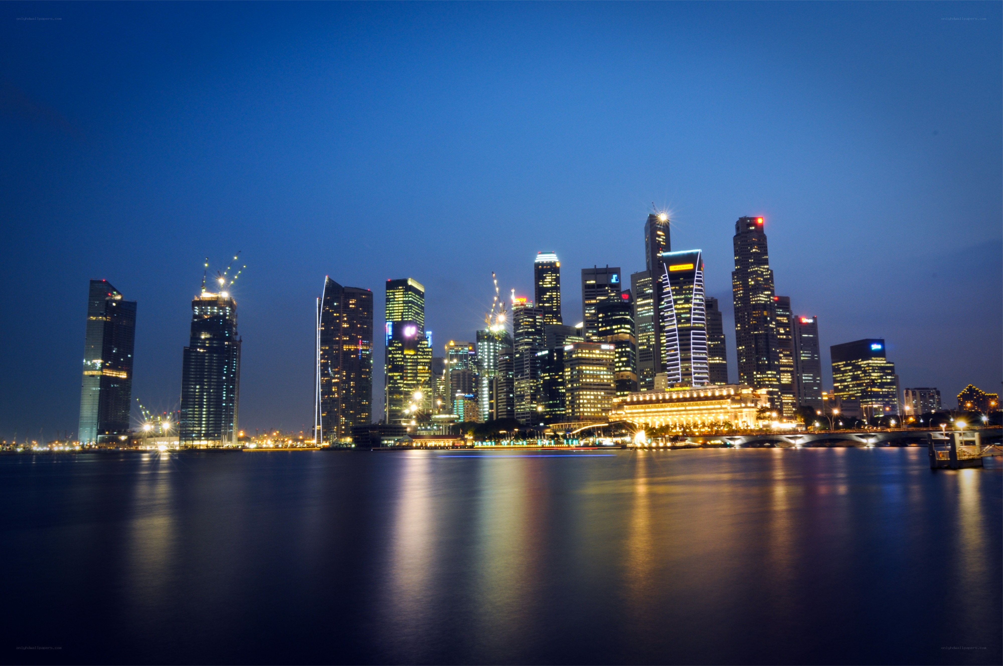 Singapore skyline at night