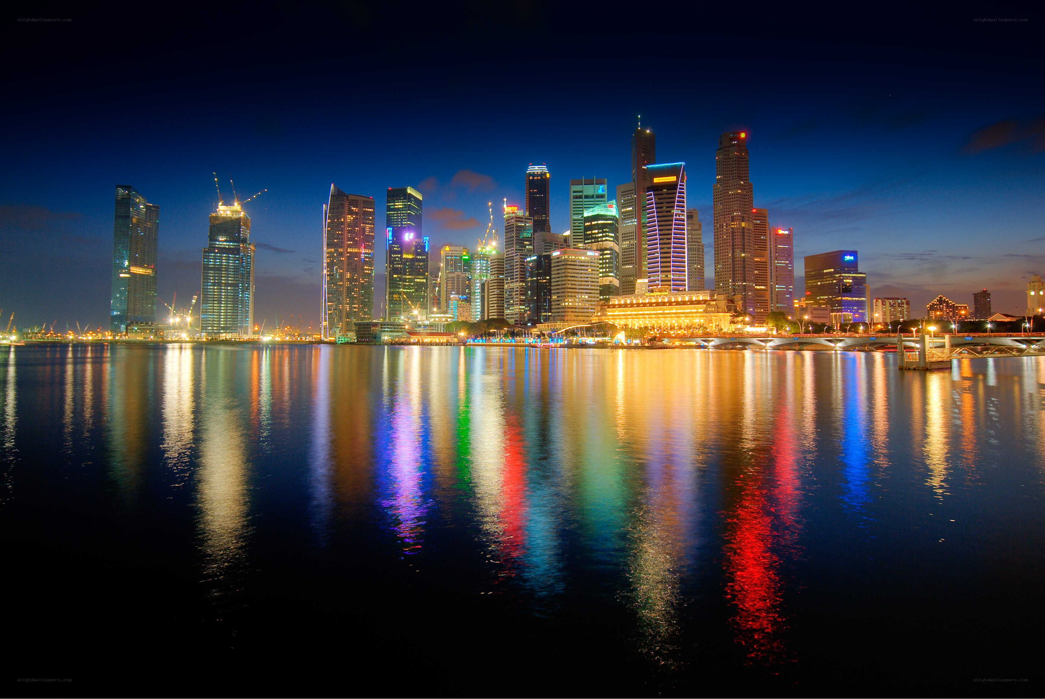 Singapore skyline at night