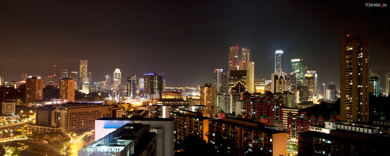 Singapore skyline at night