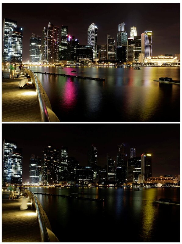 Singapore skyline at night