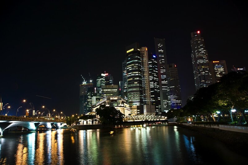 Singapore skyline at night