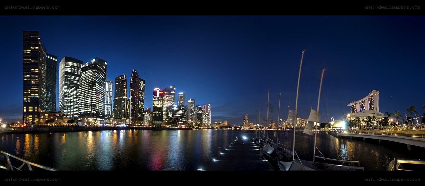 Singapore skyline at night