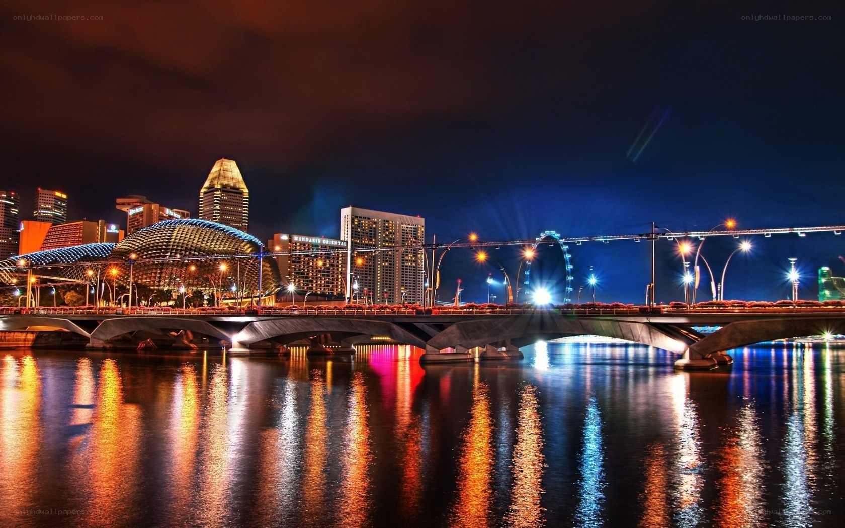 Singapore skyline at night