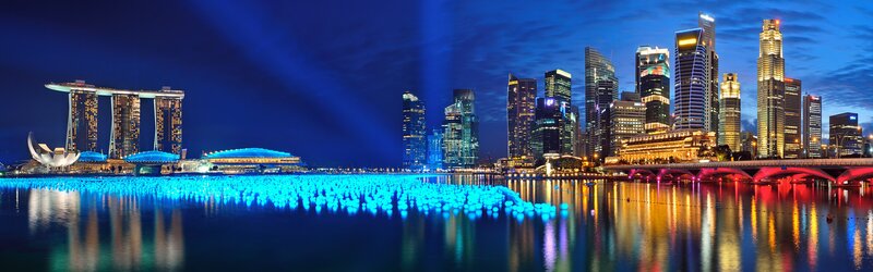 Singapore skyline at night