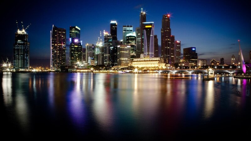 Singapore skyline at night