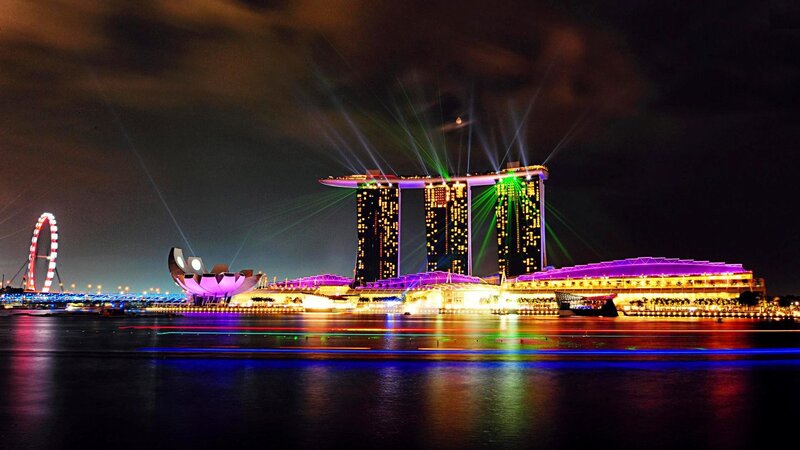 Singapore skyline at night