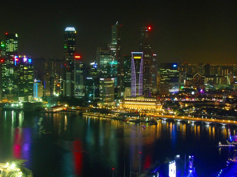 Singapore skyline at night