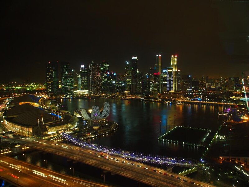 Singapore Skyline at Night — Black, Dramatic